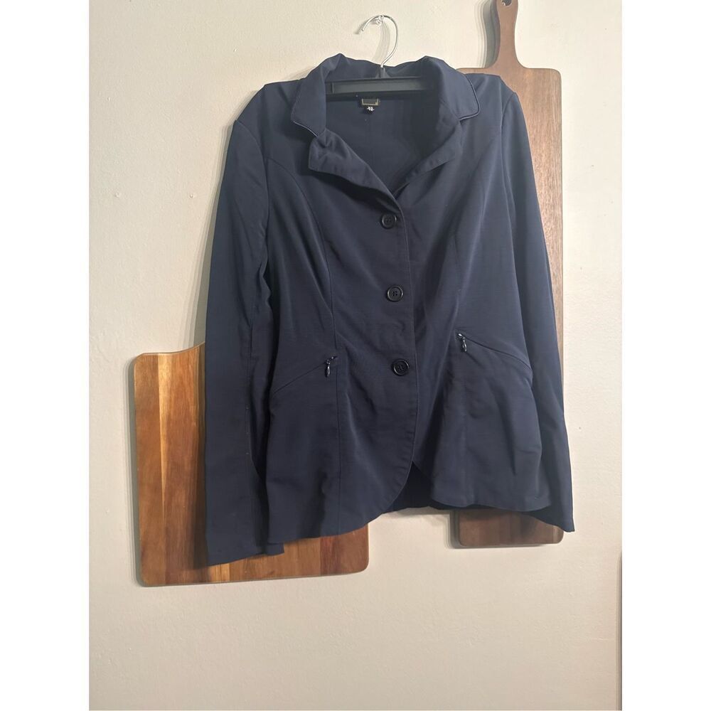 Fits Navy Blue Three-Button Collared Long-Sleeve Riding Show Coat Jacket Size XS